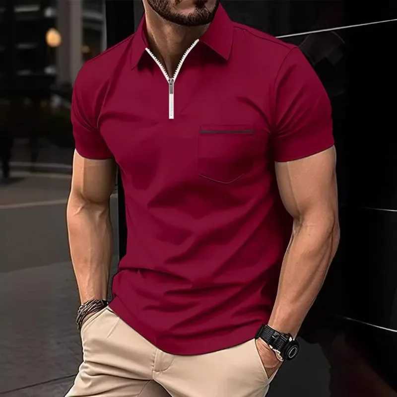 Summer Mens Design Sense Pocket Short-sleeved POLO Shirt Mens Casual Daily Top American Street Style Mens T-shirt XJ250605