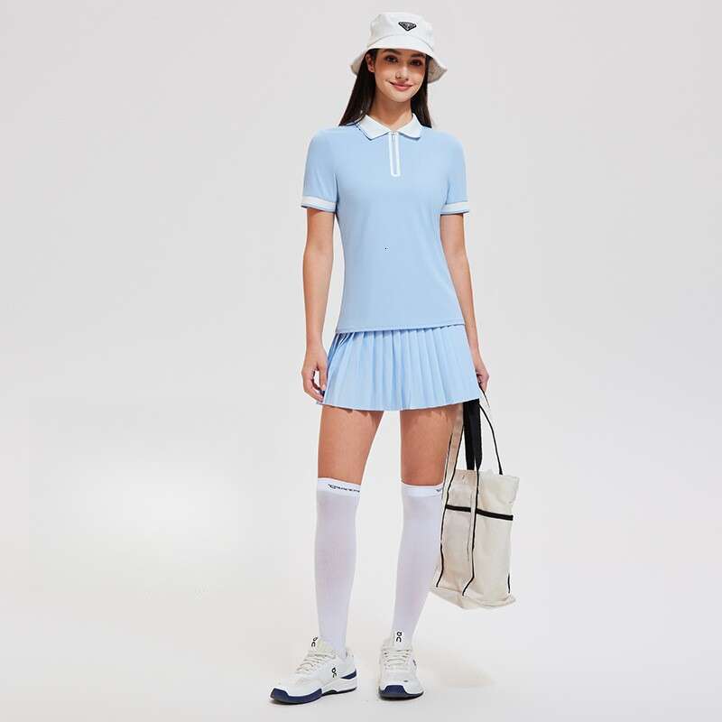 DHessentials Summer New Women's Slim Fit Breathable Sports Top High-End Tennis Golf Short Sleeve Polo Shirt