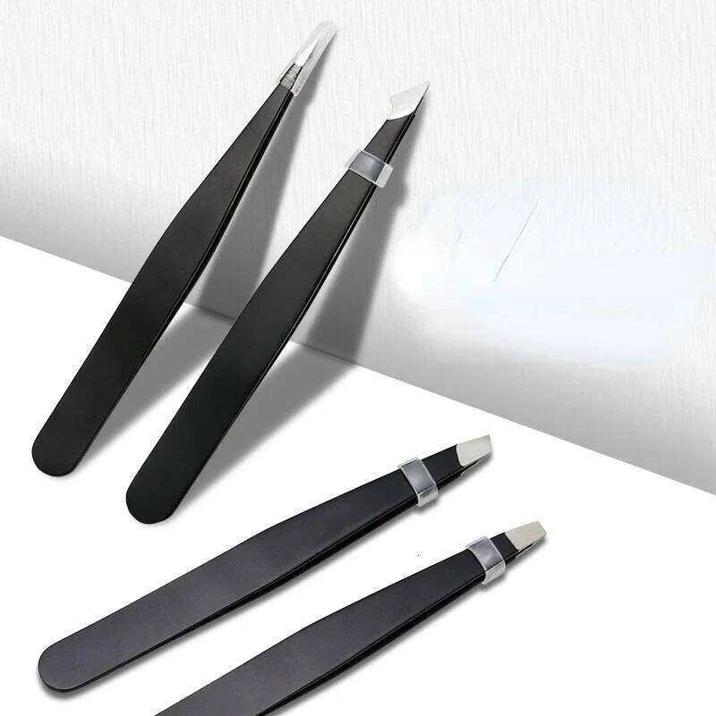 Painless Ouriner Eyebrow Tweezer Colorful Beauty Fine s Puller Stainless Steel Slanted Eye Brow Clips Removal Makeup Tools free shipping