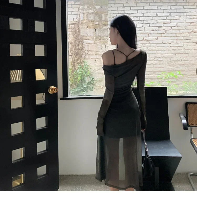 Oil Painting Long Dress Skirt Womens Summer HighEnd Feeling Super Beautiful Sexy Lace TwoPiece Set Holiday Style Strapless 250604