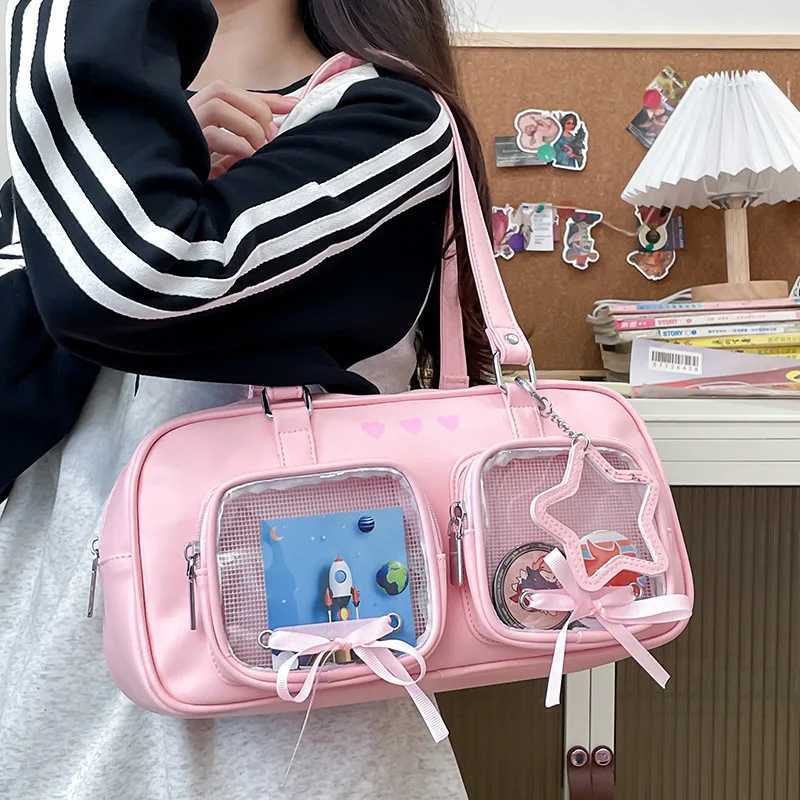 New Niche Design JK Uniform Ulzzang Shoulder Bag for Girls Y2K Carto Handle Bag Womens Bow Harajuku Cute Ita BagXJ250605