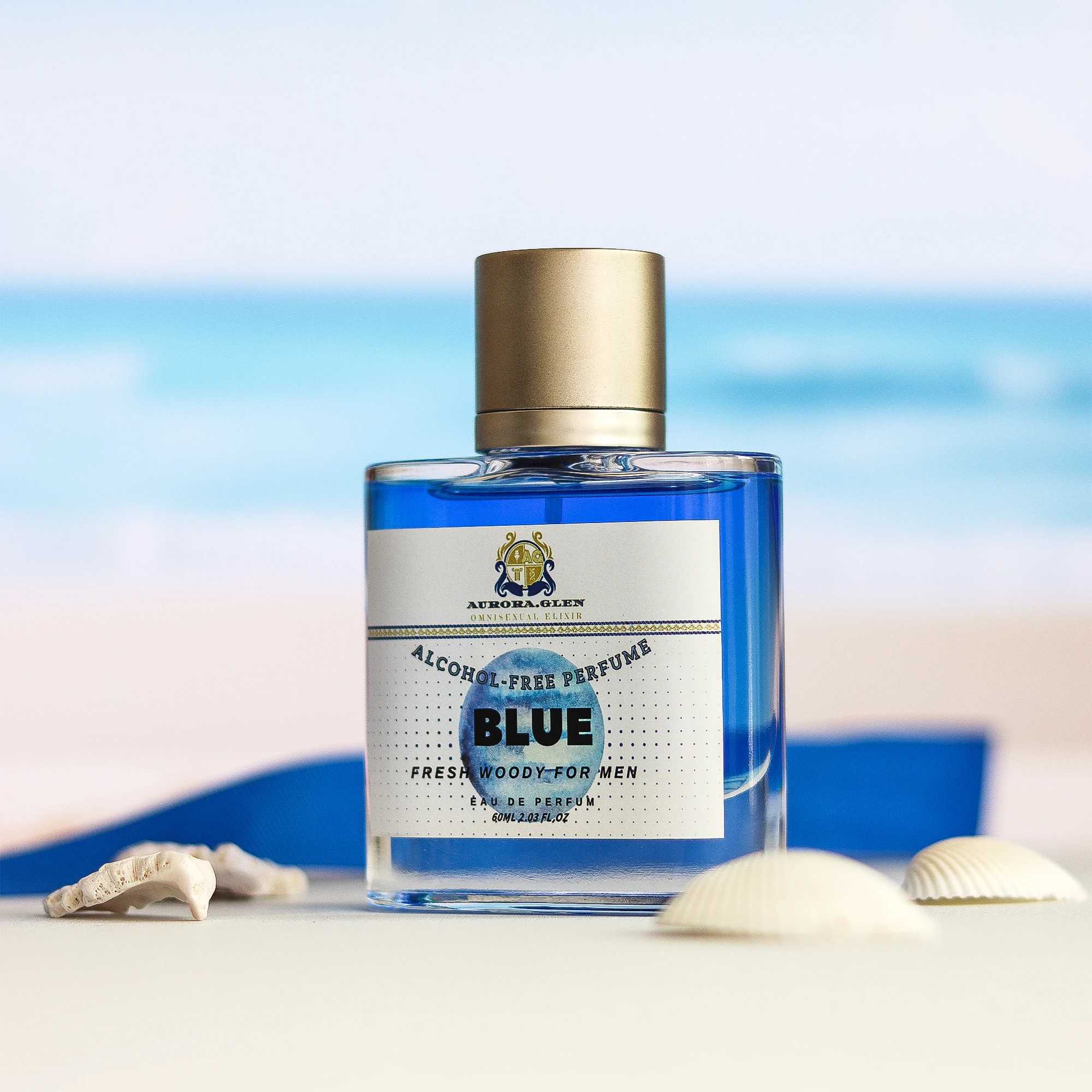 Azure for Men Perfume Oil 60mL Alcohol-Free Fresh Woody Scent Long-Lasting 6-8H Skin Sensitive Safe Lemon Vetiver Cedar W250605