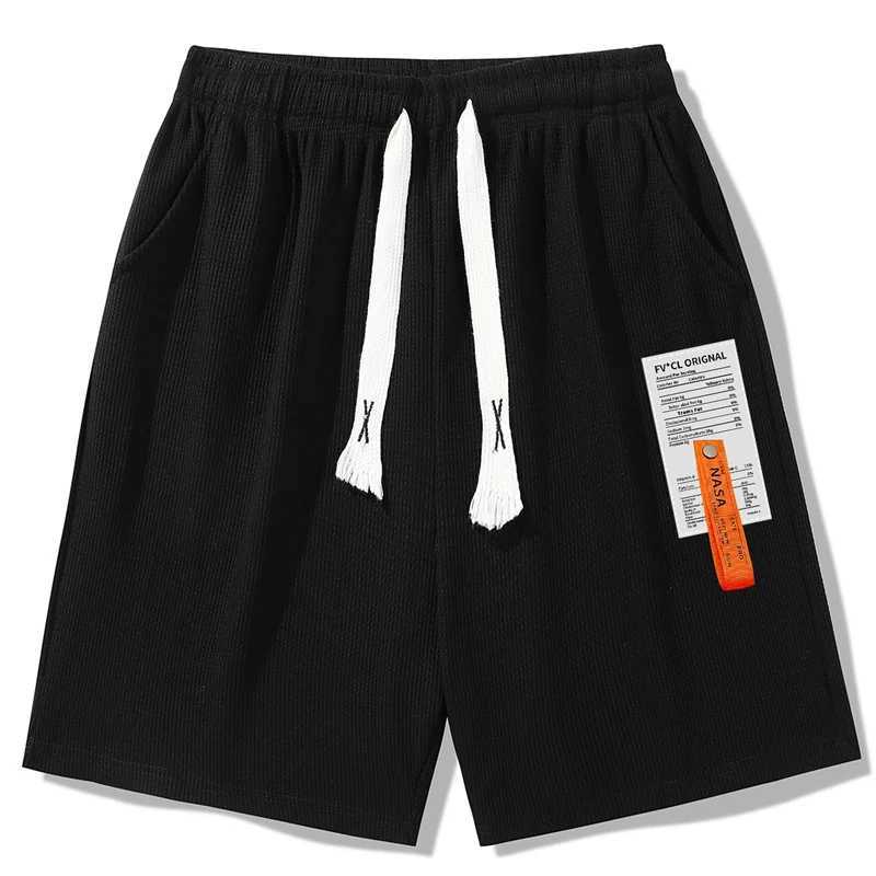 Sports Shorts for Men in Summer Thin Ice Silk Quick Drying Five Quarter Pants Fashionable Waffle Style Drawstring Shorts XJ250605