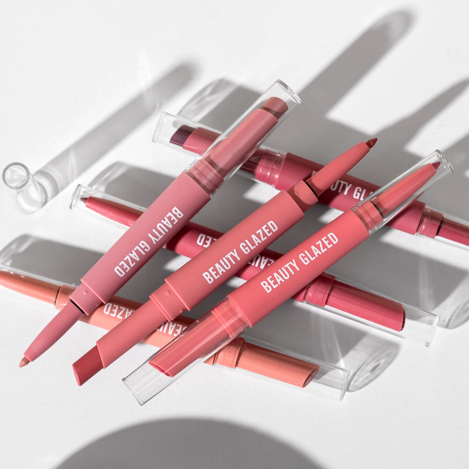 Lip Liner And Lipstick Pen 2-in-1 Double-headed Lipstick Set Waterproof Long Lasting Matte Lipstick Gift Suitable For Daily 250605