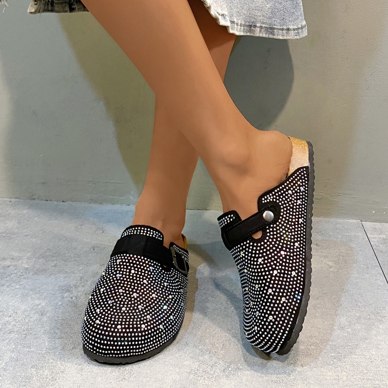 Crystal Chunky Slides Summer Clogs Slippers Outdoors sliders House Slipper Pantofle Luxury Slides Casual Beach Flip Flops Soft-soled Comfort Walk Desi