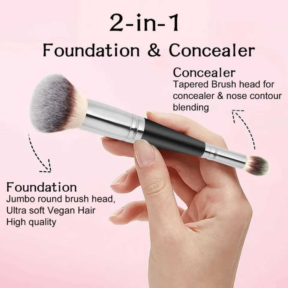 1Pcs Professional Cosmetics Makeup Tool Double-Head Multifunctional Shadow Highlight B Eyebrow Eyelash Beauty Brush 2 In 1W250605