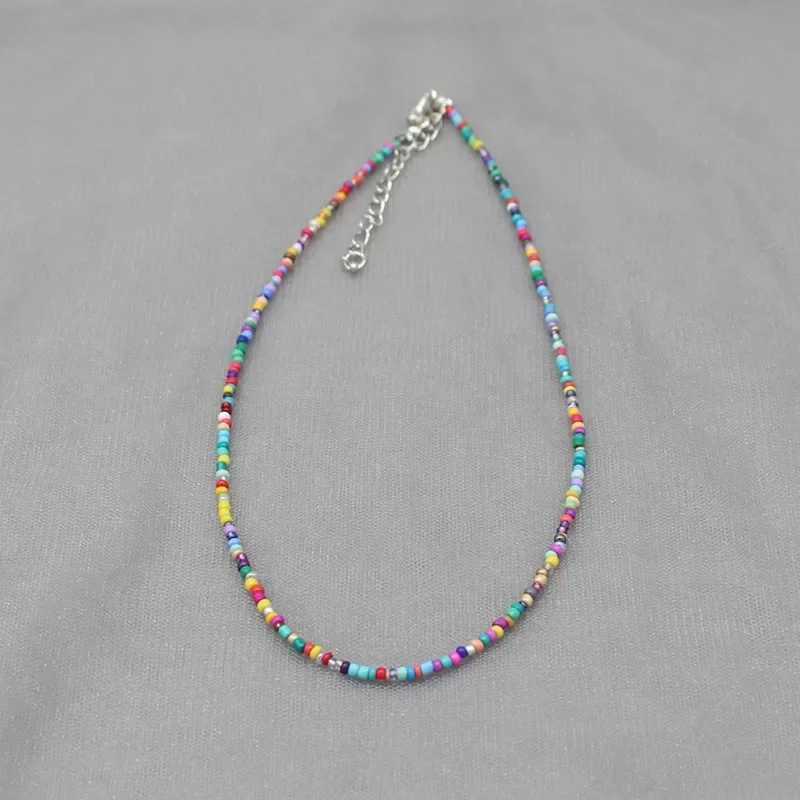 Simple Seed Beads Strand Choker Necklace for Women String Collar Charm Colorful Beaded Necklace Handmade Bohemia Femme Jewelry XJ250604