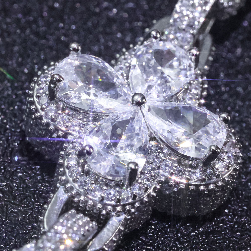 Hip hop 10mm mens bracelet jewelry clover round bead chain accessories Moissanite bracelet