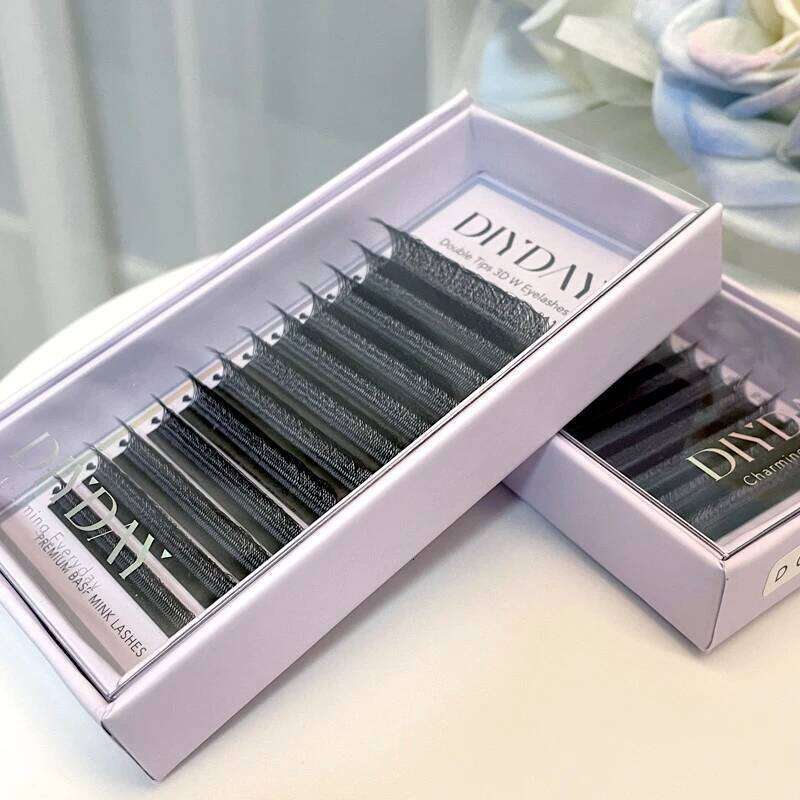 DIYDAY Shape Eyelashes W Shaped Bloom 3d 4d 5d 6d 7d 8d Eye Lashes Natural Soft Premade Fan Lash Extensions free shipping
