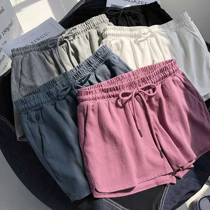 Womens Loose Cotton Shorts for Home Use with Drawstring Pockets for Summer Suitable for Outdoor Activities and Home Sports. XJ250605