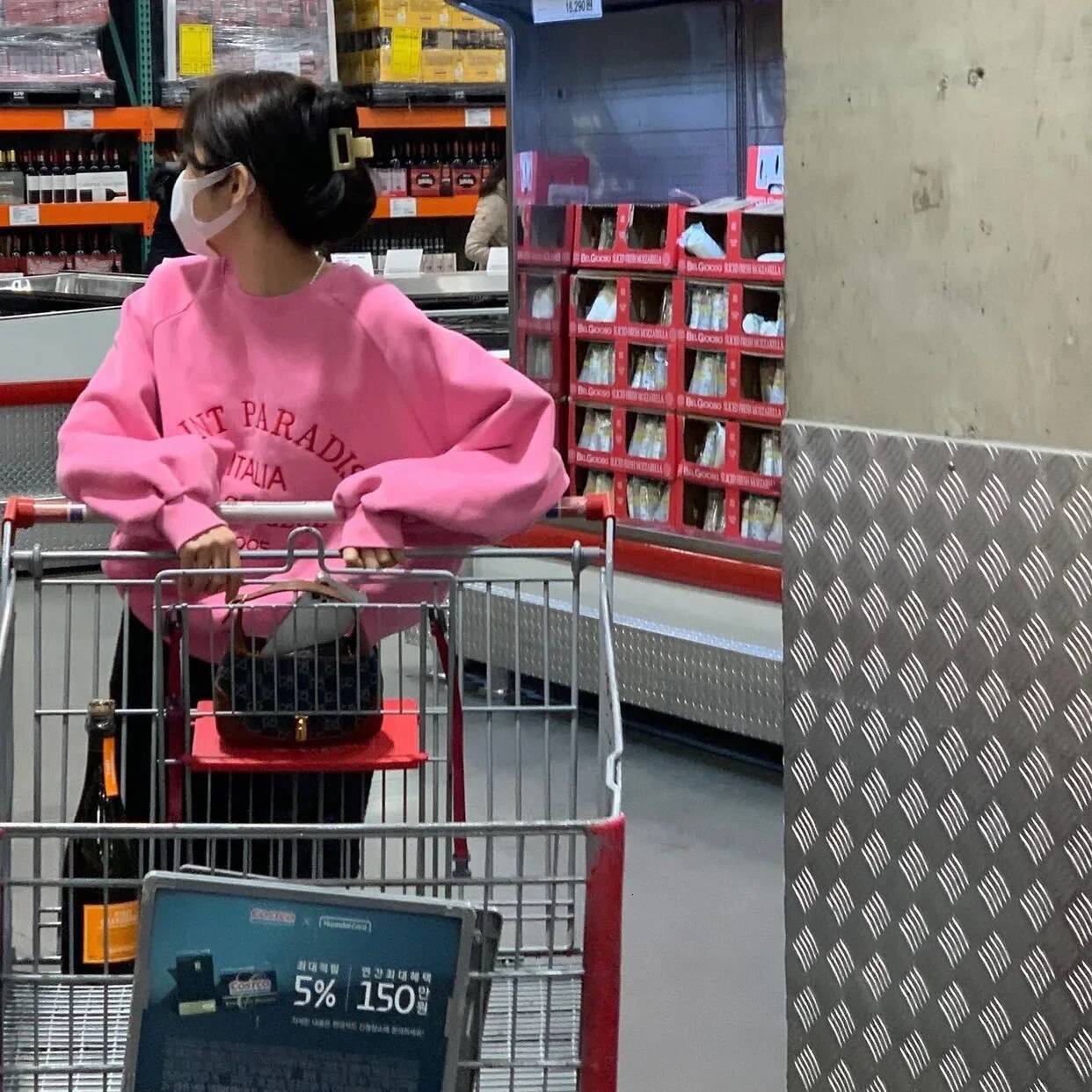 Retro Loose Round Neck Long Sleeve Pink Sweatshirt Embroidered Letter Korean Style Cotton Crewneck Pullover Female Top