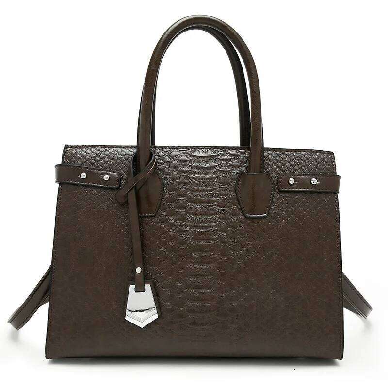 Women's Bags Designer Crocodile-Emed Tote Bag Women Vintage Spacious Shoulder Crossbody Purse Anti-Theft Fashion Work Travel Handbag