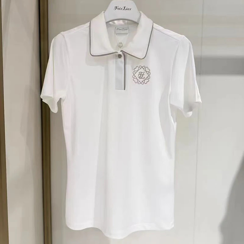 Womens Golf Clothing Fashion Polo Shirt Summer Short Sleeve Breathable Skin Friendly Slim Fit Versatile 250604