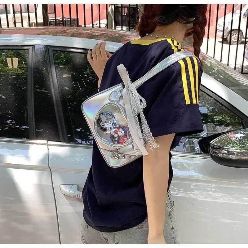 HAEX Ahetic Women Handbags Heart Shaped Transparent Underarm Shoulder Bags Ribb Lace Small Capacity Crossbody Ita Bolso XJ250605