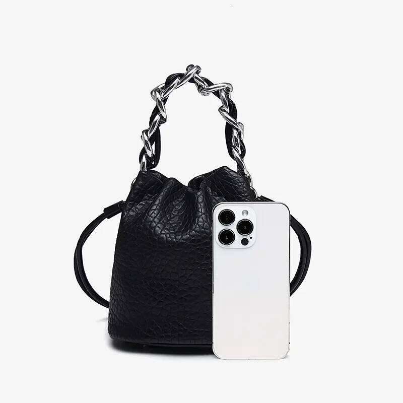 FeelStylish High End Women s Crossbody New Trendy Fashion Chain Shoulder Bucket Bag Versatile Soft INS Style