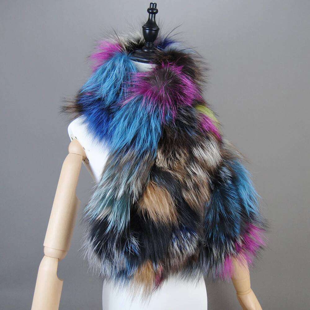 Hot Sale Winter Warm Natural Scarf Ring Knit Fox Lady Fashion Neckerchief Scarves Women Real Fur Bandana