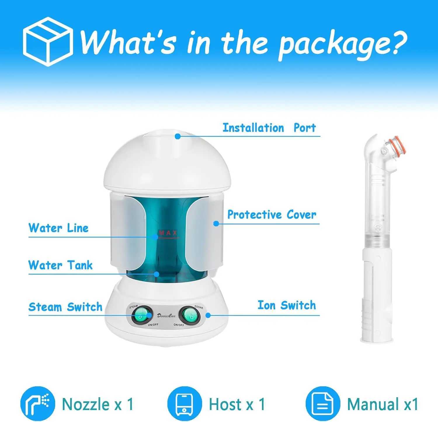 Facial Steamer Hot Mist Face Steamer Nano Ionic Table Top Mini Steamer Spa 360 Rotatable Sprayer Personal Care Use at Home Salon XJ250607