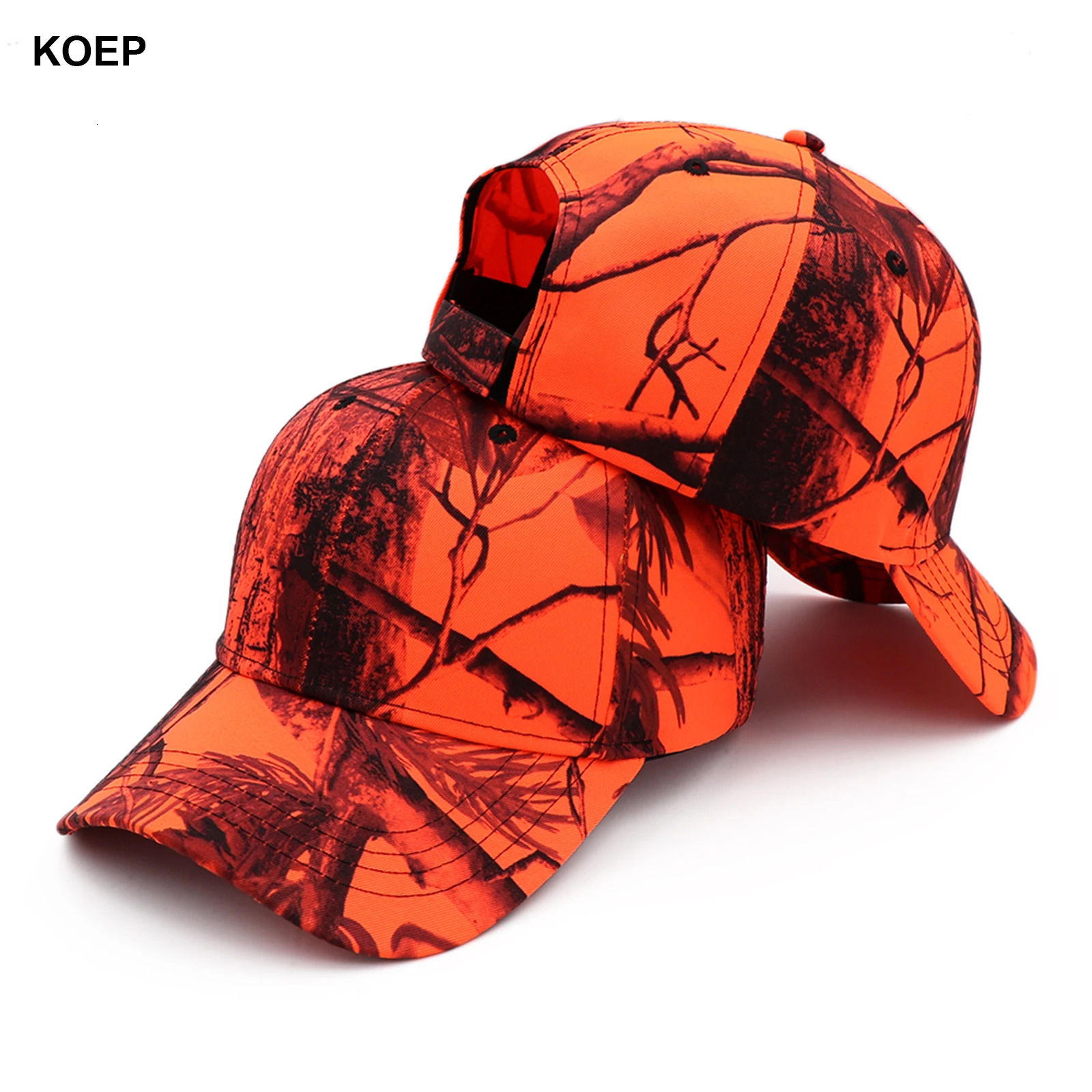 KOEP Jungle Tree Orange Camouflage Cotton Dad Hat Outdoor Fishing Baseball Cap Hunting Hat KBRT5 250603