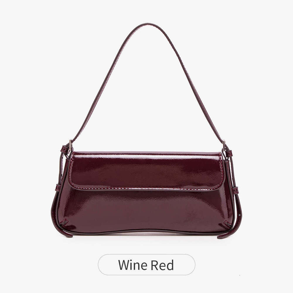 New Fashion Versatile Flap Shoulder High-end Glossy Underarm Bag Simple Commuter Women's Handbag