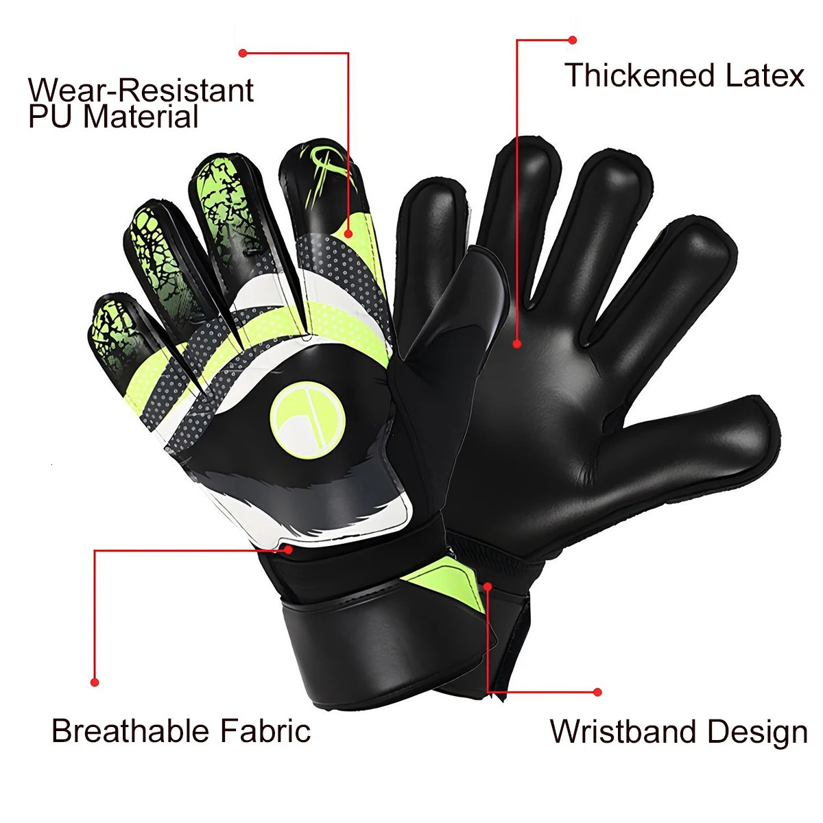 Soccer Goalkeeper Gloves for Youth Adult and Kids Professional Football Gloves with Strong Grips and Finger Protection 250605
