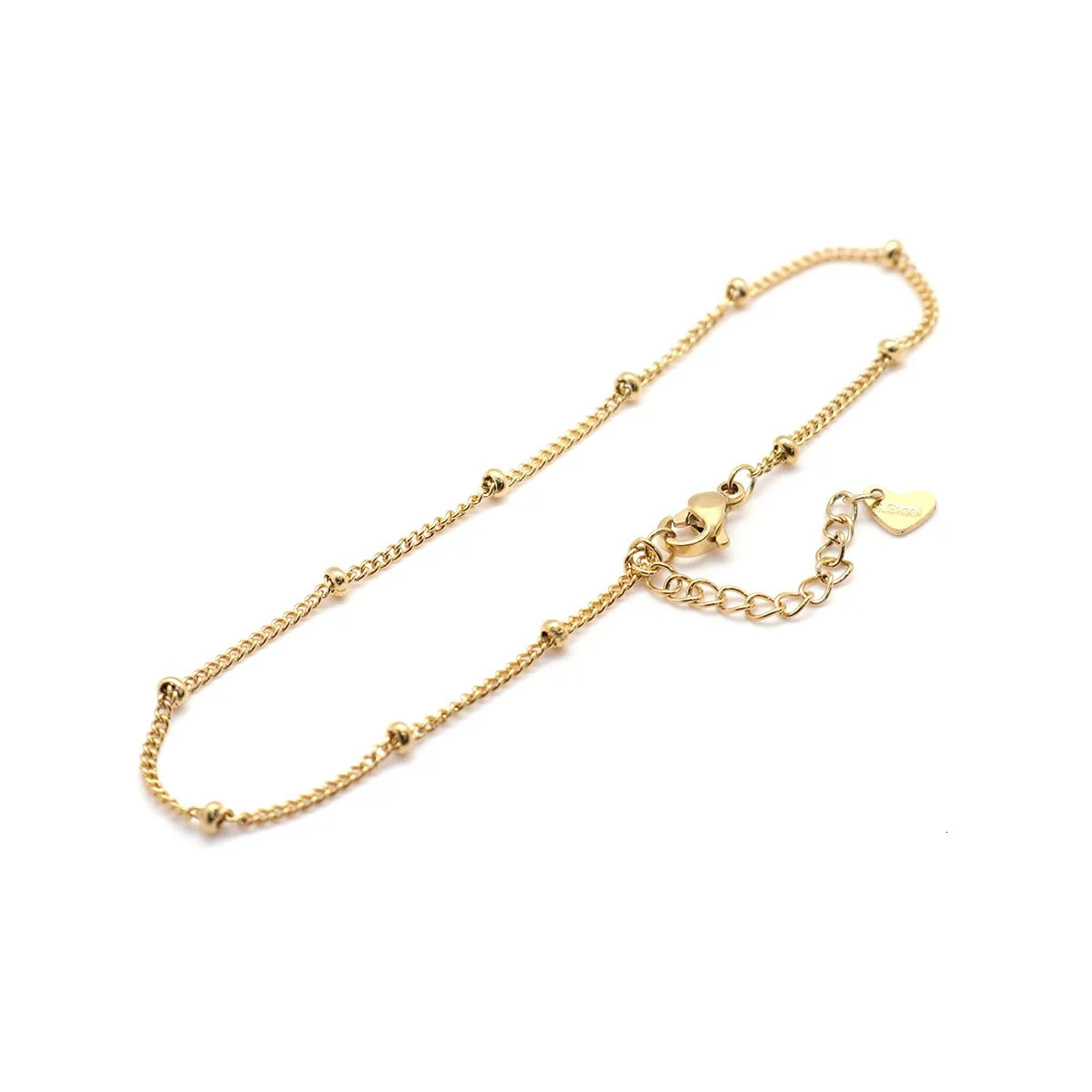 Trendy Stainless Steel Anklet Gold Color Round Link Chains On Foot Barefoot Sandals Anklet Bracelet Women Summer Jewelry1PC 250528