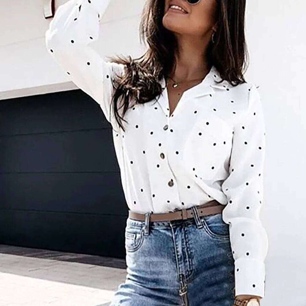 hoodie Women's Wear For Women Cotton Womens Fashion Casual Long Sleeve Color Block Point V-Neck T-Shirts Tops Blouse Roupas Femininas jacket