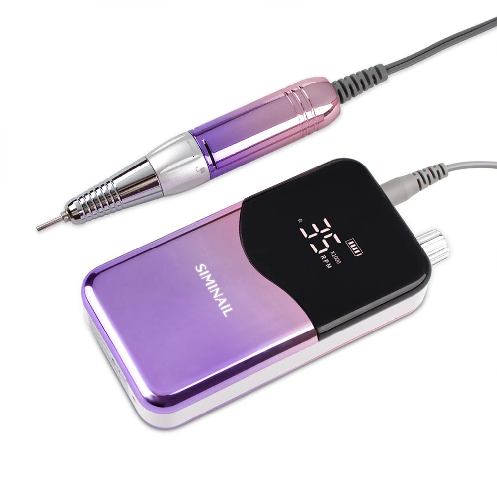 SIMINAIL Professional Nail Drill Machine 35000RPM Portable Electric Nail File Rechargeable Manicure Machine Set Efile Bit Kit 250517
