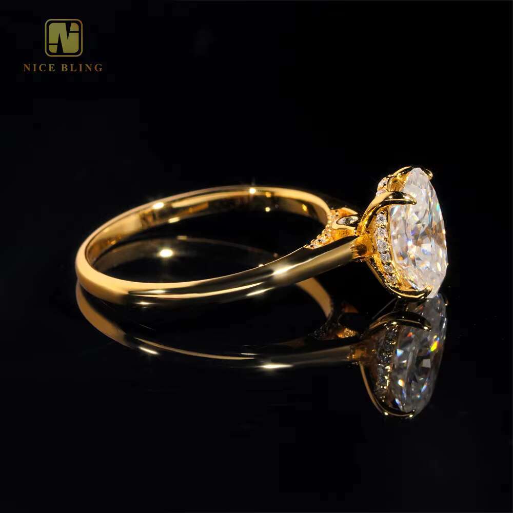 Fashion Luxury Moissanite Jewelry Women Moissanite Wedding Ring Oval Cut 925 Silver Moissanite Engagement Ring