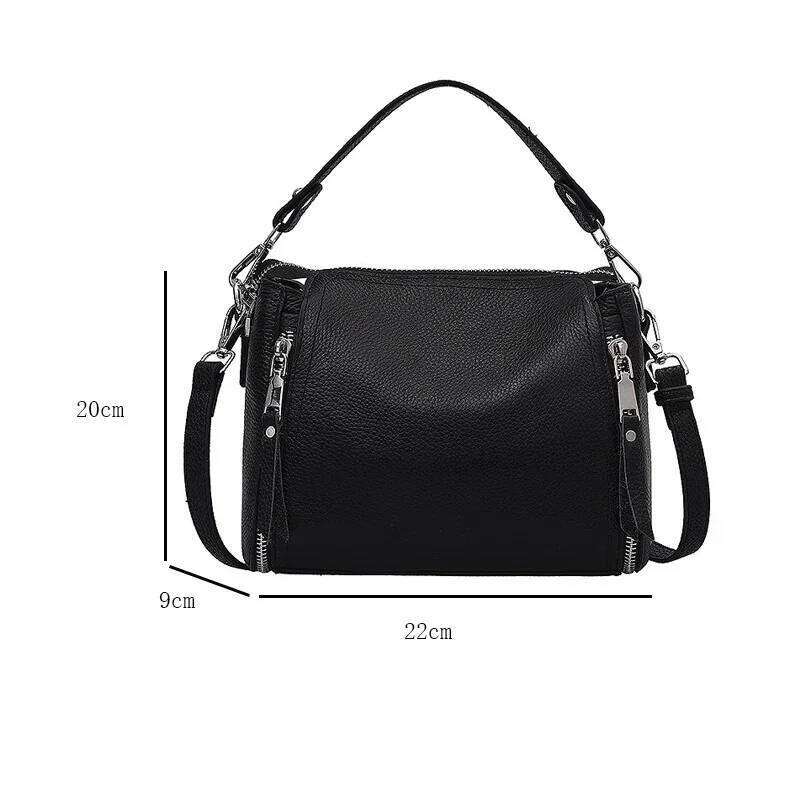 Leather Handbags Cowhide Women Shoulder Fashion Ladies Messenger Bags High Quality Female Tote Bag