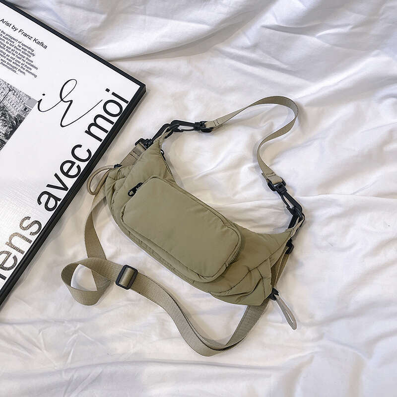 2025 Spring Women's Multi-Pocket Motorcycle Internet Celebrity Same Style Super Popular Solid Color Trendy Versatile Underarm Crossbody Bag