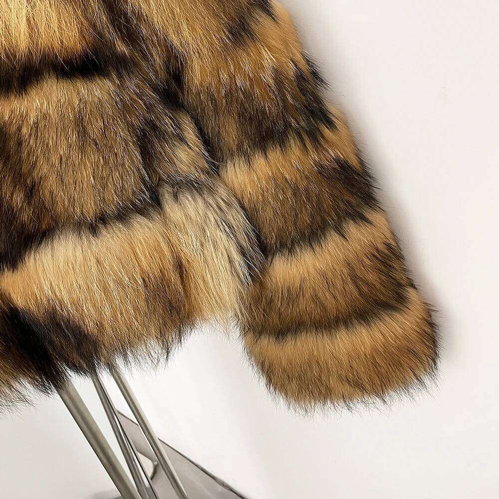 OFTBUY Wholesale Natural Raccoon Fox Coat High Quality Winter Jacket Women Fluffy Real Fur Thick Warm Outerwear Streetwear