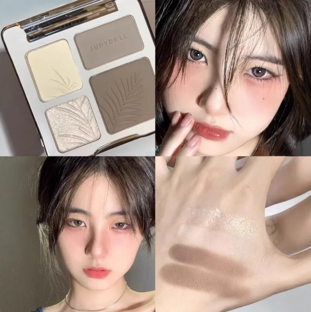 Judydll Orange Dot High-Gloss Contouring Integrated Disc Comprehensive Disc Matte Brightening Three-dimensional Shadow Nasal Shadow