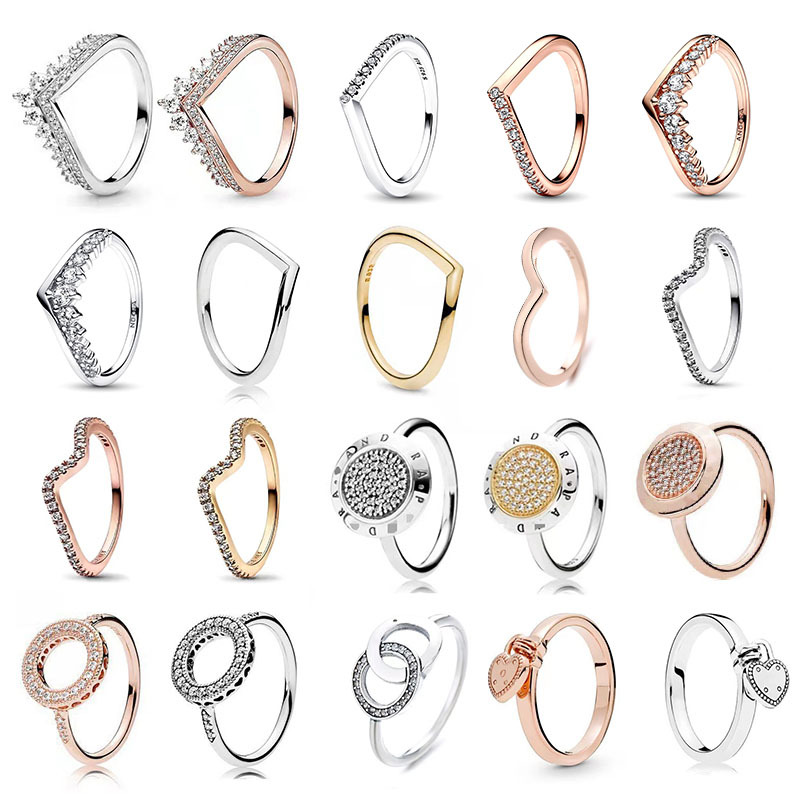 S925 silver crown designer love ring for women lovely heart hollow shine crystal bling diamond band engagement rings jewelry