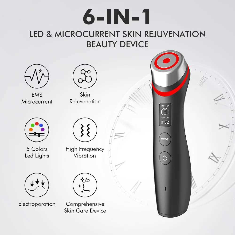 6 in 1 Age Booster Skin Care Facial Glow Booster Beauty Device Facial Skin Care Tools Anti Aging Microcurrent Lift Face CareXJ250607