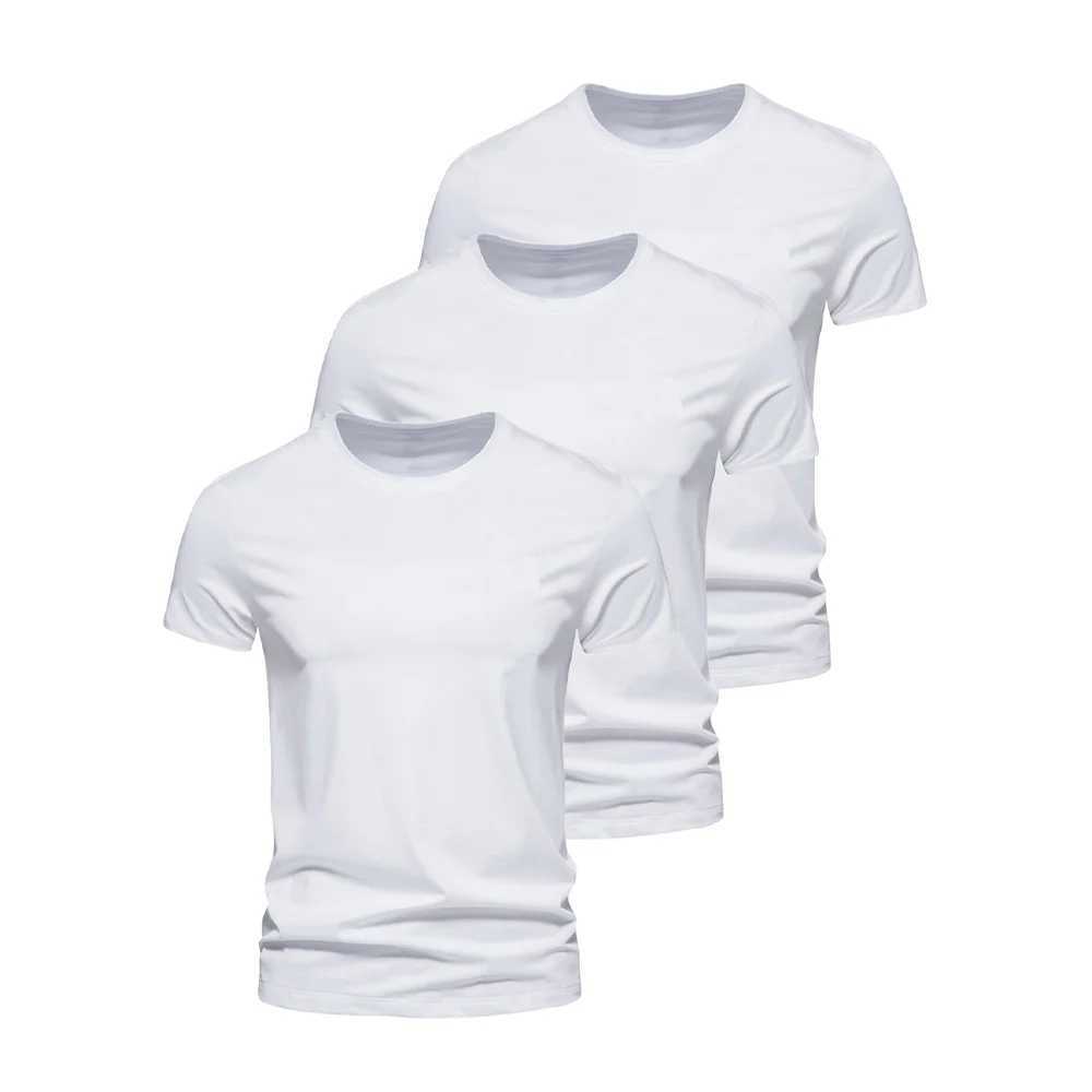 3Pcs Men T-shirt O-neck Fashion Design Slim Fit Soild T-shirts Male Tops Tees Short Sleeve T Shirt For MenC250605