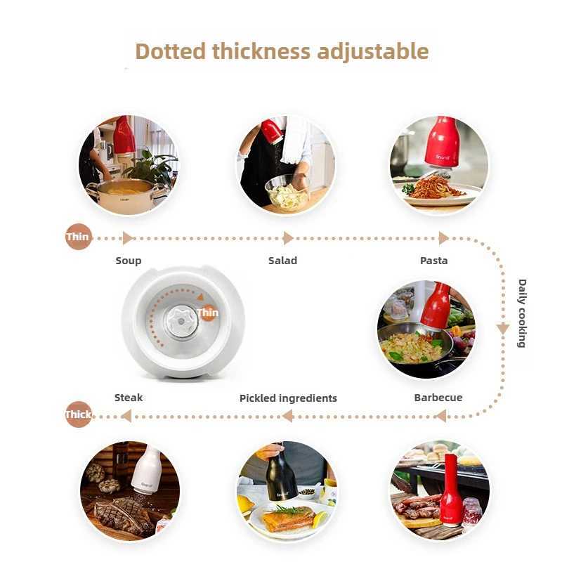 Finamill Electric Pepper Grinder - Rechargeable Battery Powered One-Handed Automatic Salt Spice Mill for Kitchen Home X250605