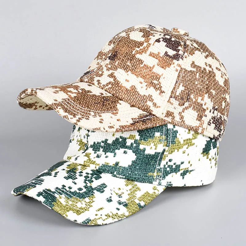Straw Baseball Cap Male Summer Sun Hat Women 2025 Casual Outdoor Camouflage Print Sun Protection Caps For Men 250603