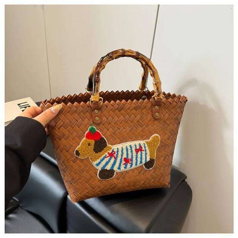Women's Bags Designer New Retro Striped Multi-Color Tote Bag, Personalized Commuting Women's Handbag, Woven Bag