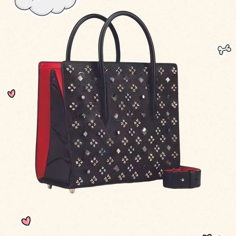 Loubotins Bag 2025 Designer Shoulder Bag Womens Handbag Tote Bag Rivet Genuine Leather Handbag High Quality Shopping Bag Fashion Underarm Bag 58E