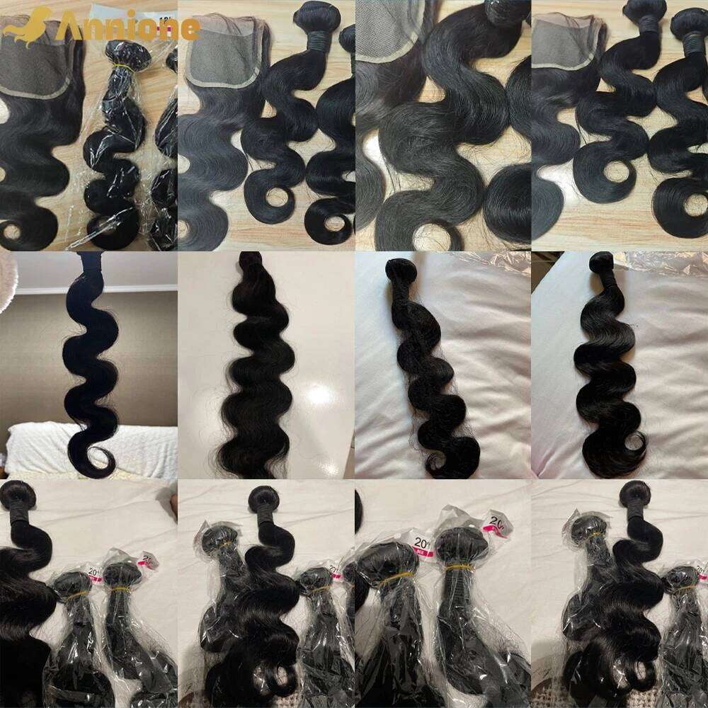 24 Inch Human With 4x4 Brazilian Body Wave Raw Hair Bundles And 5x5 HD Transparent Closure