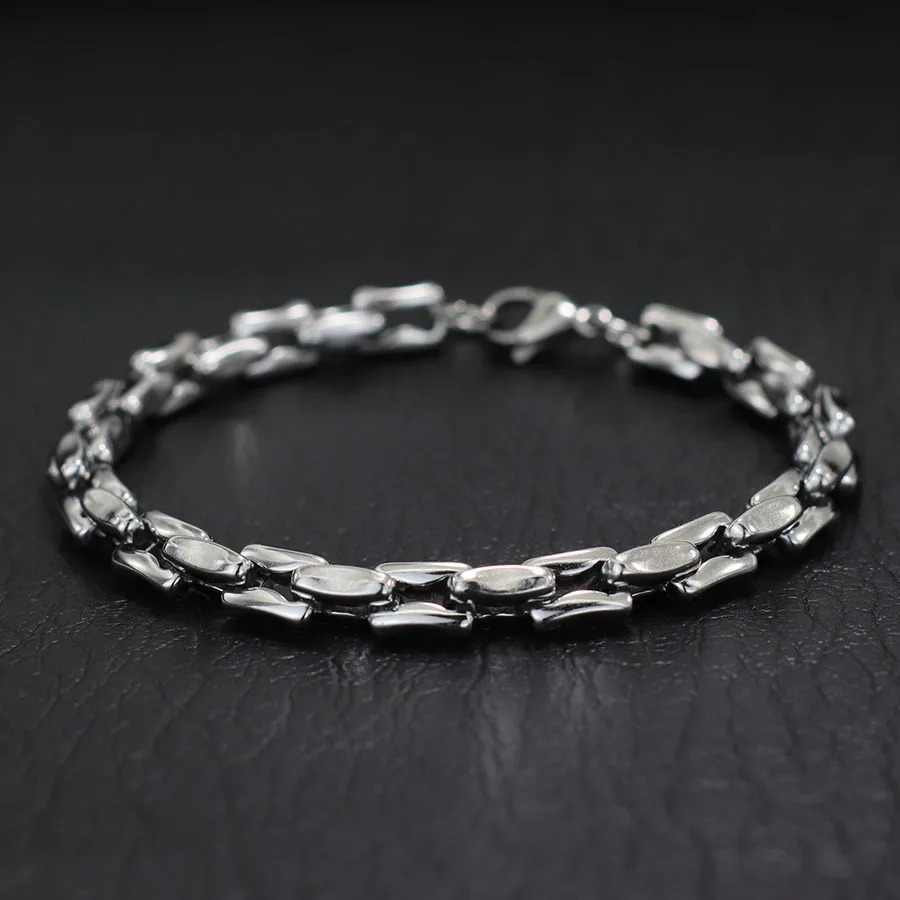 Hiphop Stainless Steel Chain Bracelet For Men Silver Color Punk Link Braclet Bangle Gifts For Boyfriend Accessoires Homme 250530