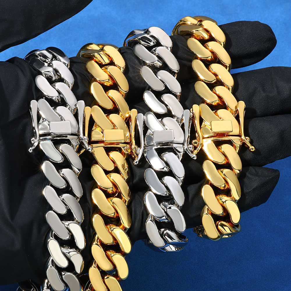 Hip Hop Smooth Cuban Chain Personality Trendy Mens Bracelet Jewelry High-end Accessories