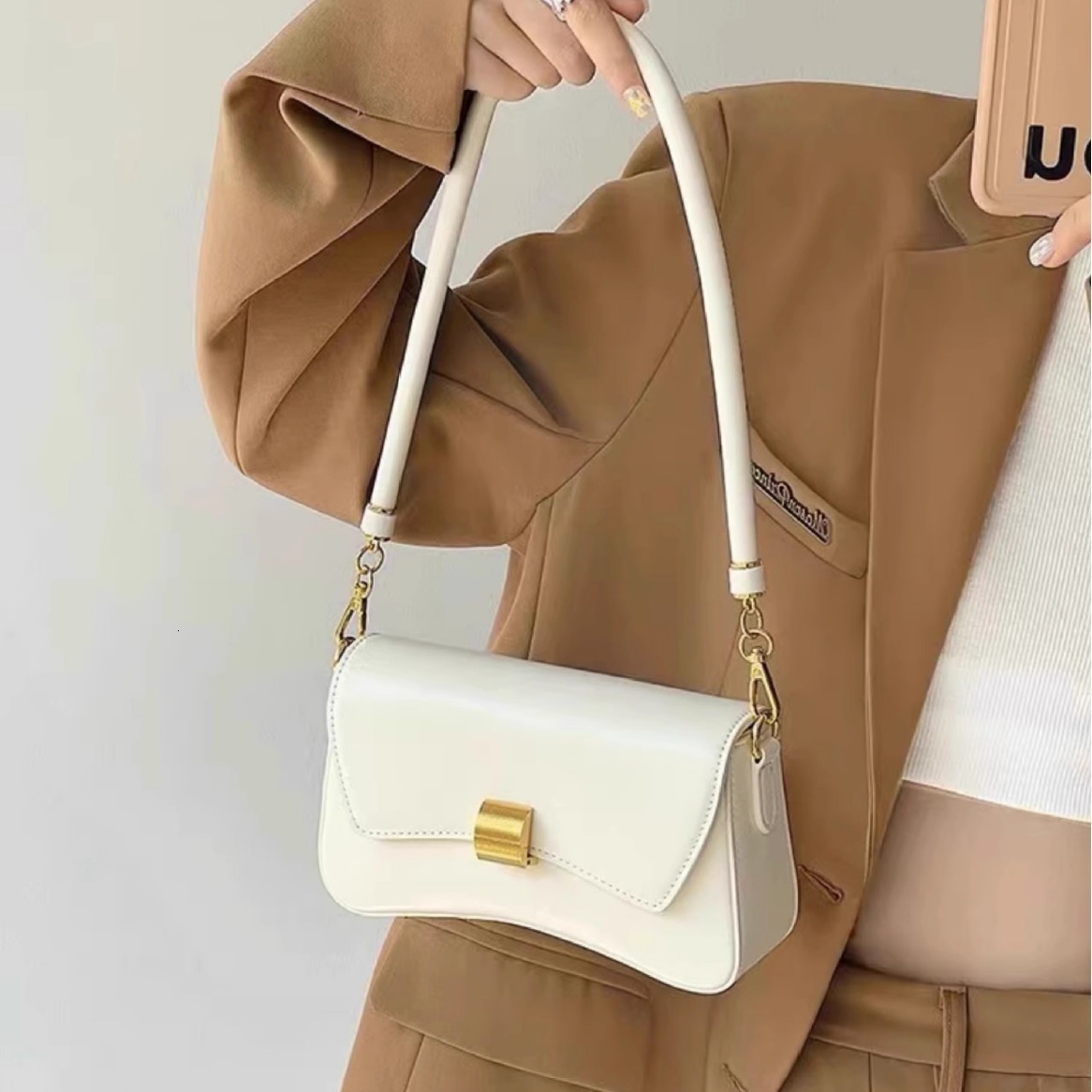 New women's rectangular bag retro armpit bag designer large capacity women's shoulder crossbody bag women's handbag