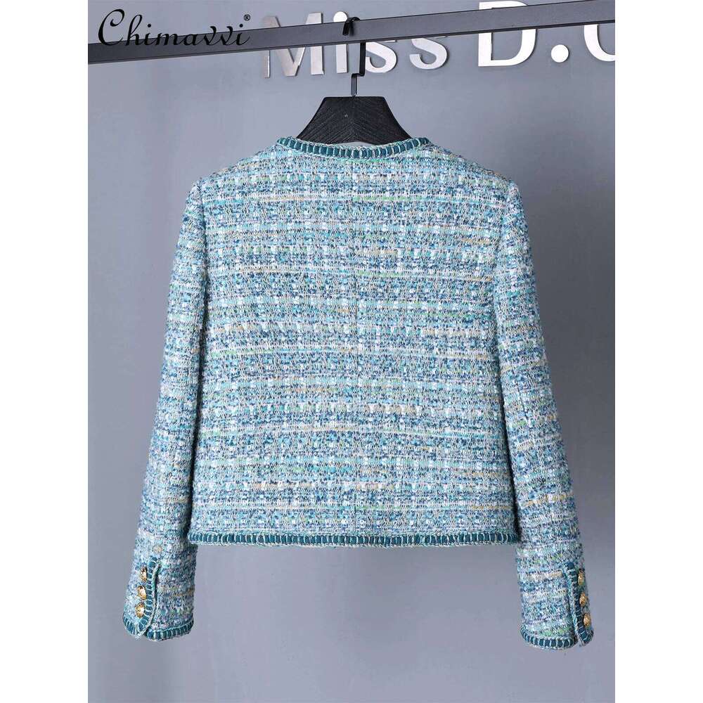 2024 Autumn New High-end Fashion Round Neck Long-sleeved Short Jacket Top Skirt Set Commuter Elegant Women's Two-piece