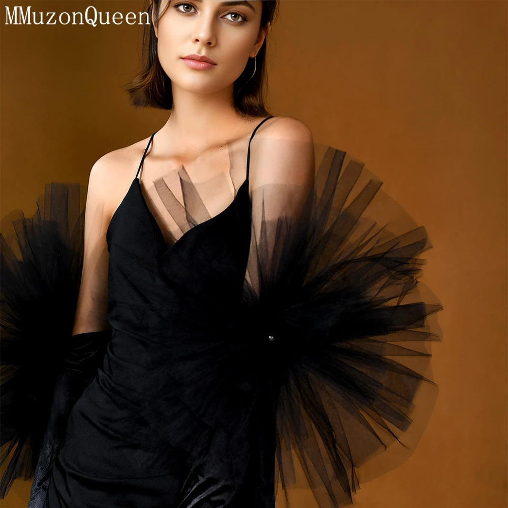 MMQ Exaggerated White And Black Long Bridal Gloves With Fingers Wedding Accessories Women Performance Pography MM10 250530