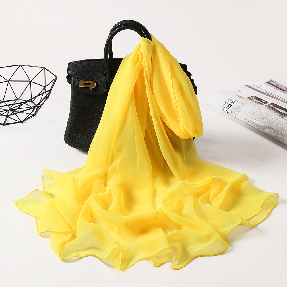 K928 New summer pure color dance silk scarf sunscreen scarf good drape ladies georgette long silk scarf wholesale red scarf
