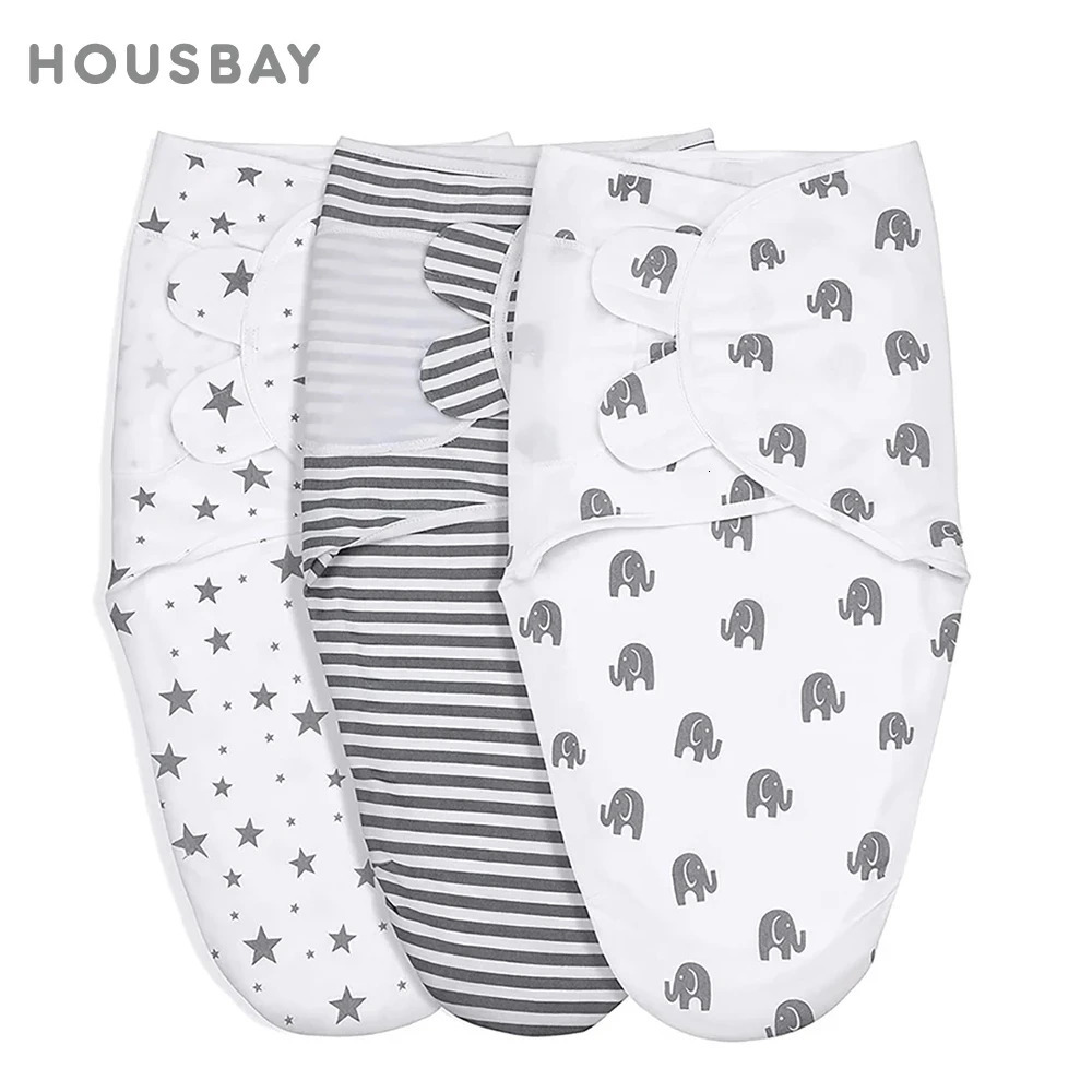 0-3M born Baby Swaddle Wrap 100% Baby Sleeping Bag Stars Elephant Diaper Swaddle Blanket Receiving Blankets 250604