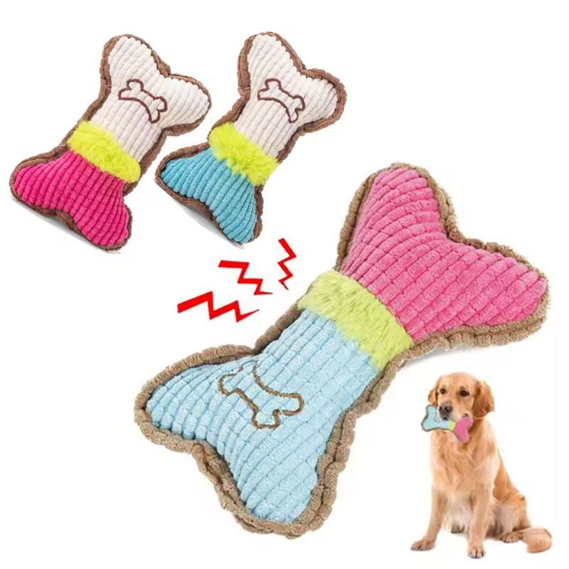 Dog Squeaky Toys Plush Dogs Chew Toy for Small Breed Chewer Squeak Puppy Teething Chewing Aggressive Interactive