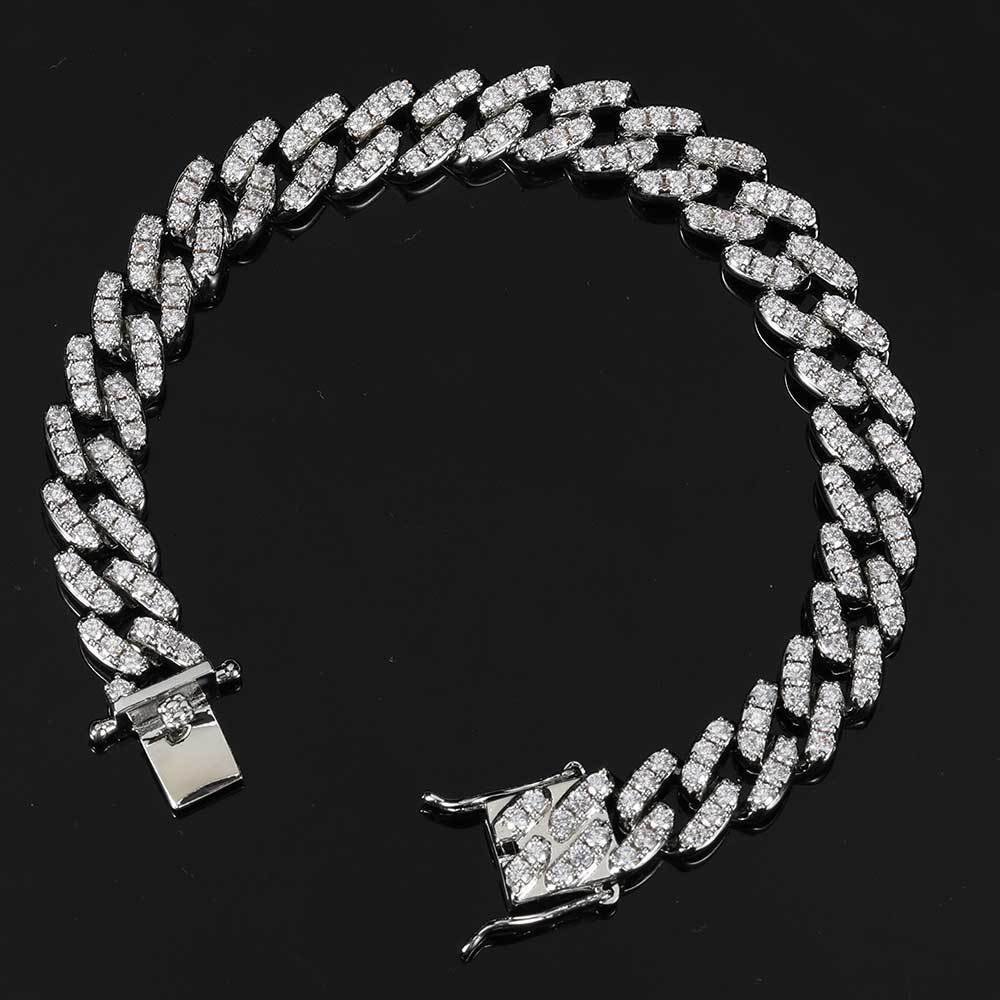 9mm single row Moissanite Cuban chain minimalist and personalized anklet hip-hop accessories for men and womens anklet accessories
