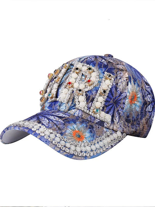 Fashion Spring Summer All-match Women ed Cap Korea Rhinestone Letters Sun Helmet Diamonds Beads Outdoor Baseball Hats 250603